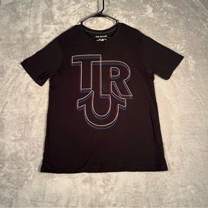 True Religion Shirt Men's Medium Black Graphic Short Sleeve Shirt